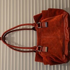 Red Suede Shoulder Bag